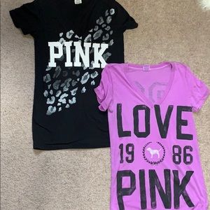 Two VS Pink T-Shirts